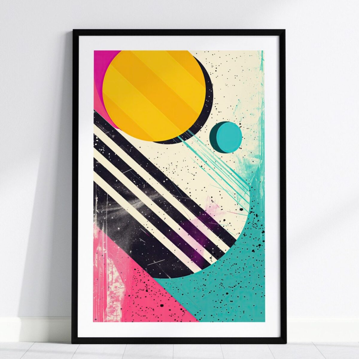 1980s Style Vintage Abstract Shapes
