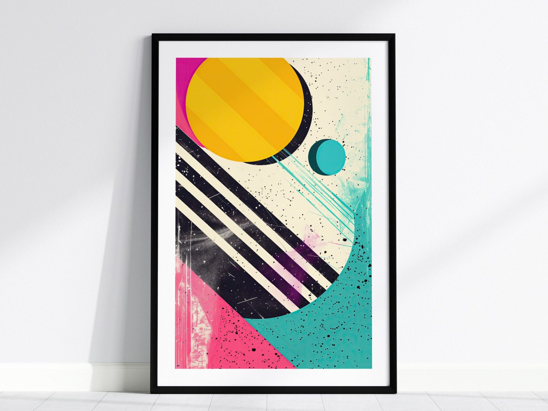 1980s Style Vintage Abstract Shapes